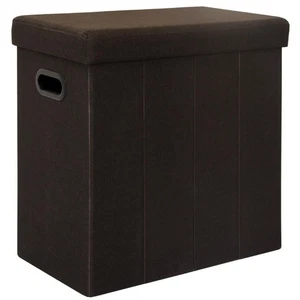 Faltbarer Wäschekorb 70L Wäschetruhe mit Deckel Wäschebox Wäschesammler Leinen - Bild 1 von 11