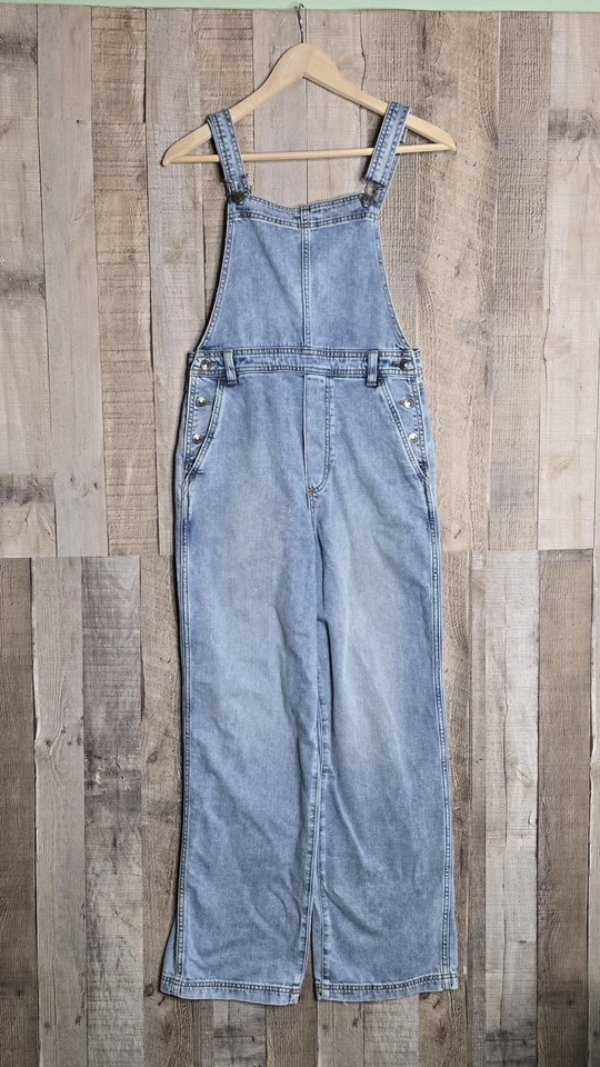 Aerie Denim Overalls Size Small Wide Leg Blue - Image 1 of 4