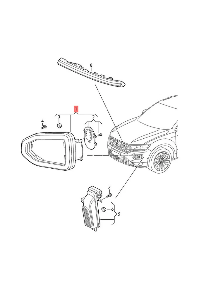 Genuine VW T-Roc Cabrio A11 AC7 AC8 LED day lights Left 2GA941055H - Image 1 of 1
