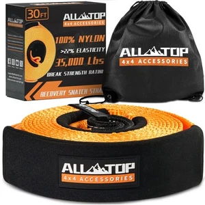Recovery Snatch Strap, 3in x 30ft - 35000Lbs, Heavy Duty 100% Nylon Kinetic T... - Picture 1 of 6