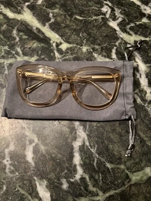 Прозрачная бежевая оправа очки с мягким чехлом Linda Farrow дамы читателей - Изображение 1 из 4