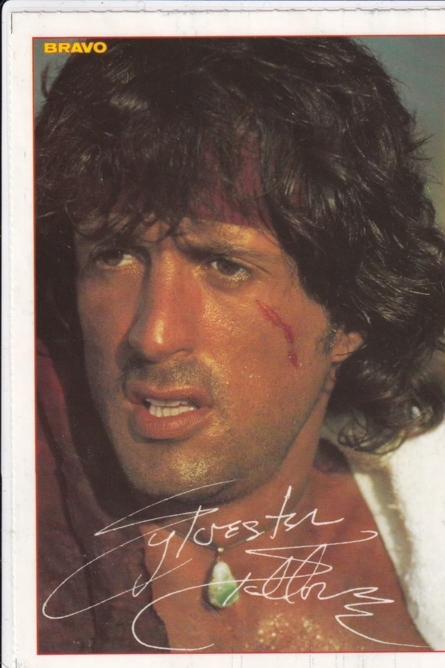 Sylvester Stallone  -  Bravo Autogrammkarte - Rambo - Action Hero - Bild 1 von 1