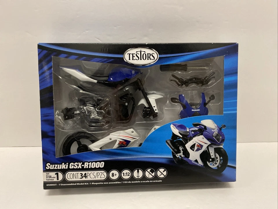 Testors Suzuki GSX-R1000 1:12 Model Kit - New And Ready For Assembly - 34 Pieces - Image 1 of 4