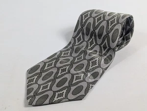 Geoffrey Beene Men's 100% Silk Woven Geometric Neck Tie Black Multi 3 7/8" x 57" - Picture 1 of 4