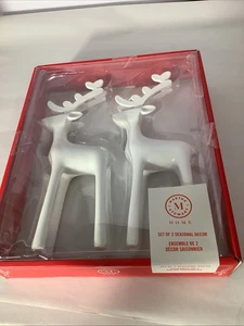 MARTHA STEWART RENO Ciervo Peltre Blanco 11" NAVIDAD Estatuilla Decoraciones (Z58 - Imagen 1 de 5