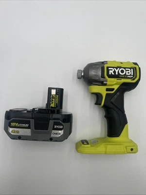 Driver de impacto Ryobi ONE+ HP 18V sem escova sem fio 4 modos com bateria 4ah HP - Imagem 1 de 4