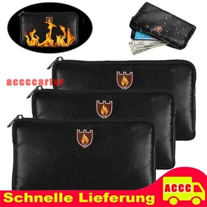 1-3* Feuerfeste Dokumententasche Geldkassette Feuersichere feuerfest Wasserdicht - Picture 1 of 14