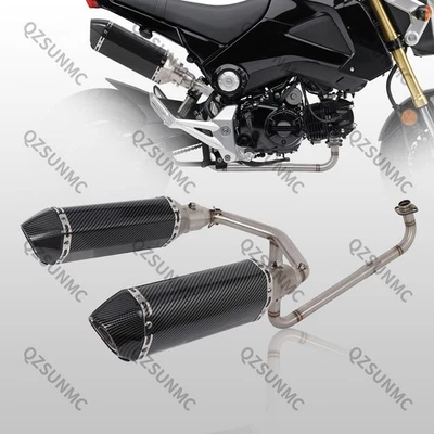 Dual Tail Exhaust Slip on For Honda Grom MSX 125 Muffler Full Motorcycle 2013-25 - Image 1 of 4