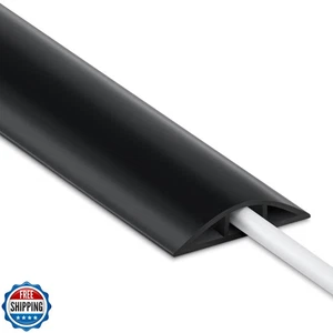 Couvercle de Cordon 4FT Plancher, Cache-Cordon Noir, Couvercle de Câble d'Extension Power Cor - Photo 1/5