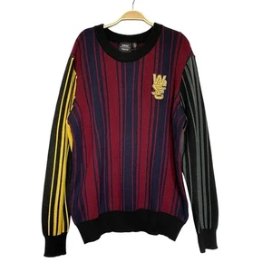 Suéter retro a rayas WeSC Leon aniversario abuelo unisex L vino bloques de colores nuevo con etiquetas - Imagen 1 de 9