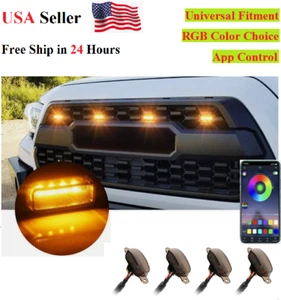 3x 4x LED Grille Waterproof Lights Kit RGB Multi Color Choice App Control Memory - Picture 1 of 23