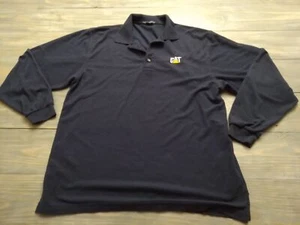 CAT Men's Large Work Shirt Long Sleeve Faded Slate Blue Casual Crew Neck - Picture 1 of 10