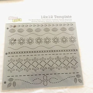 TCW Crafters Workshop Deco Stitches TCW158 Stencil PaintingTemplate 12x12 NEW  - Picture 1 of 3