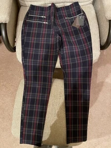 FOREVER 21 Contemporary, Back Zip Plaid Pants, Tapered Leg - Picture 1 of 3