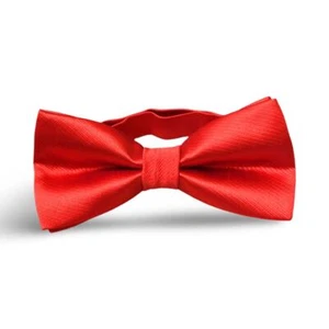 Red New Years Dickie Bow ,wedding, prom, suit, tie, luxury quality Silk D5 - Picture 1 of 2