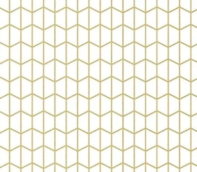 Modern Geometric Beehive  Peel & Stick Wallpaper  / Gold , White - Image 1 of 4