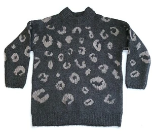 Universal Thread Damen Mockneck Grobstrick Pullover Sweater Grau Animal Print 2XL - Bild 1 von 2