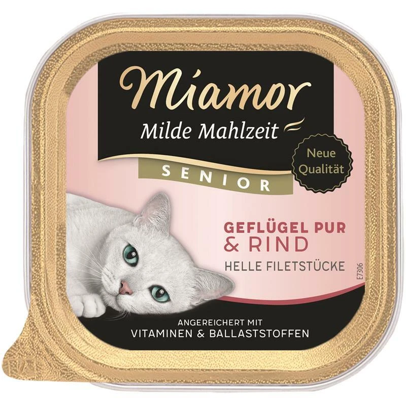 Miamor Schale Milde Mahlzeit Senior Geflügel & Rind 16 x 100 g - Bild 1 von 1