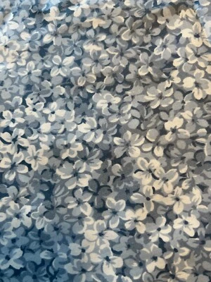 Vintage Kessler Concord Fabric Blue & White Floral Cotton Fabric 2 Yards USA - Image 1 of 4