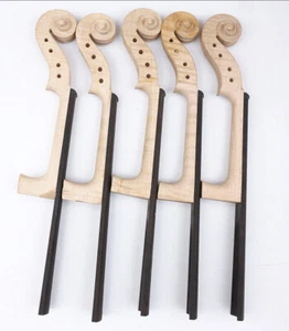 1pcs 4/4 Flame Maple Violin Neck With Ebony Fingerboard Violin part Hand-Carved - Picture 1 of 5