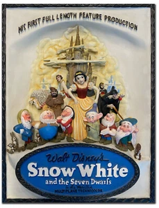 Disney’s Snow White SCULPTED 3-D MOVIE POSTER, LE COA Rare - Picture 1 of 8