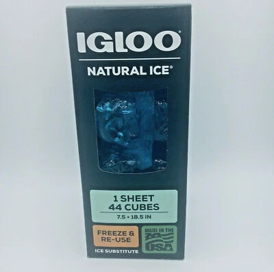 Folha substituta de gelo natural Igloo MaxCold 18,50" X 7,5" com 44 cubos - Imagem 1 de 4