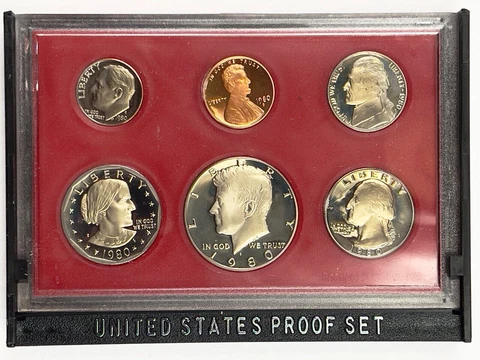 1980 U.S.  Proof Set 5 Coins  In U.S. Mint Holder  NO COA,S Series,Mixed Metals Cover