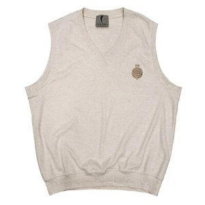 VTG Golfino Royal Portrush Golf Club Vest V-Neck Cotton Preppy Coastal Mens XL - Picture 1 of 10