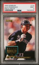 PSA MINT 9 - ALEX RODRIGUEZ 1995 DONRUSS PRESS PROOF RATED ROOKIE CARD
