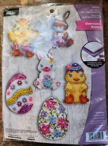 bucilla EASTER ORNAMENT Felt kit New. OVERSIZE Eggs Chick, Bunny - Picture 1 of 4