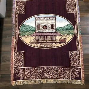 Tapestry Throw Fringe Select Trading Co Vintage Beacon 46"x66" Sofa Farm Scene - Picture 1 of 8