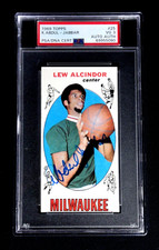 LEW ALCINDOR 1969 TOPPS SIGNED ROOKIE CARD #25 PSA 3 PSA/DNA AUTOGRAPH KAREEM