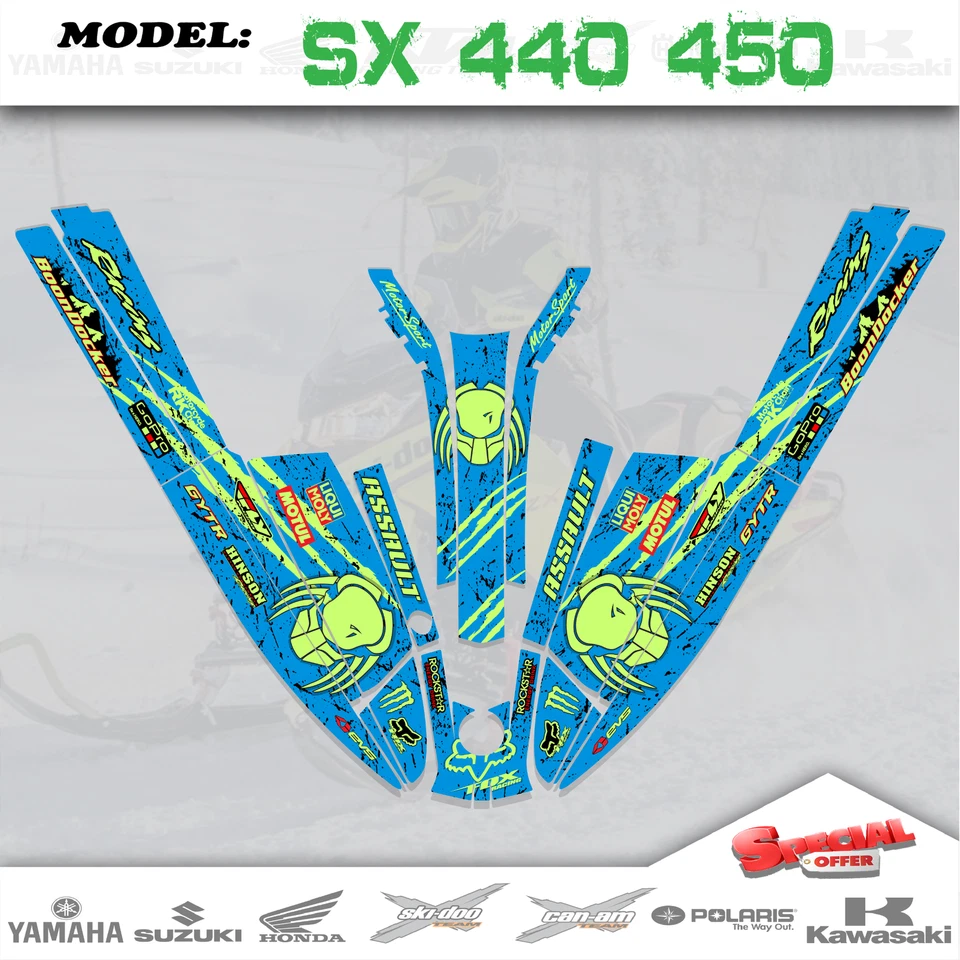 GRAPHICS KIT DECALS FIT KAWASAKI Jet Ski SX 440 550 1982-1995 STICKER PaintStain - Image 1 of 1
