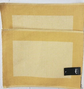 Set di 2 Tovaglie Stesse in Tessuto Cotone, Reversibili, BORDO GIALLO/ORO, Moda - Foto 1 di 5