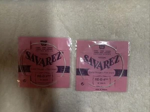 Lot Of 2 Savarez 524R RE-D Corda Singola Nylon RE Chitarra Tensione Forte Quarta - Picture 1 of 5
