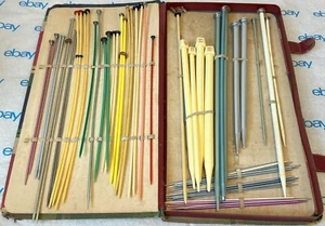 Vintage 58 Stück verschiedene Stricknadeln & Haken im Susan Bates Etui - Bild 1 von 3