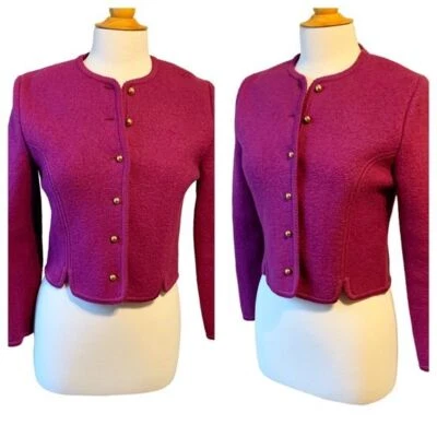 Chaqueta Blazer Vintage Lana Lavanda Púrpura Malva Steampunk Grannycore - Talla 8 Foto 1 de 4