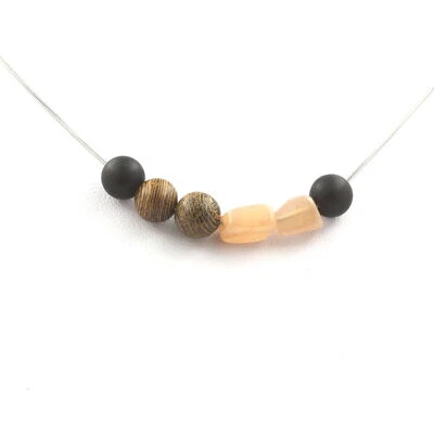 Tanzania Sunstone Necklace + Black Onyx Beads - Image 1 of 3