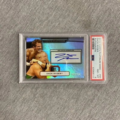 2010 Topps Platinum WWE Zack Ryder Autograph PSA 8 NM-MT - Image 1 of 2