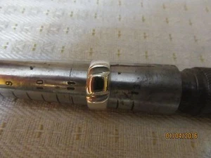 Handgefertigter Herren-Ehering Sterlingsilber und 14 Karat Gold Größe 11,5 13 Gramm - Bild 1 von 1
