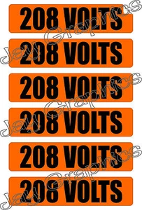 Marcadores de voltaje y conducto de 208 voltios | pegatinas | calcomanías | etiquetas voltios eléctricos - Imagen 1 de 1