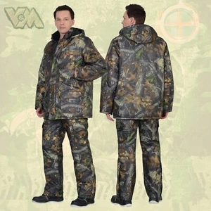 TRAJE DE INVIERNO CHAQUETA PANTALONES MONO CAMUFLAJE CAMPING AL AIRE LIBRE PESCA CAZA BOSQUE CAMUFLAJE - Imagen 1 de 3