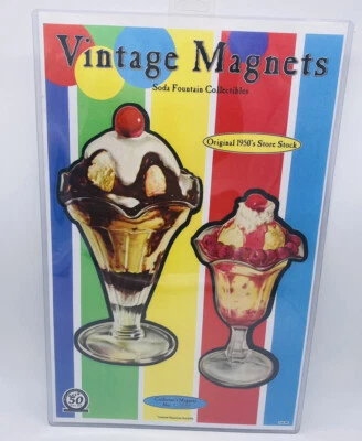 Original 1950s Vintage Soda Fountain Store Stock Ice Cream Die Cut Magnets - Image 1 of 4
