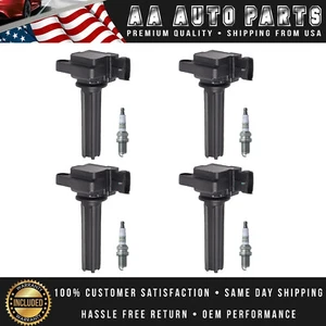 Set of 4 Ignition Coil & NGK Spark Plug for 2003-2011 Saab 9-3 2.0L I4 UF526 - Picture 1 of 3