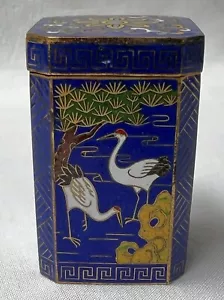 Antike chinesische Trennwand Emaille funkelnde Phönix Krane Blumen Schmuck Box - Bild 1 von 9