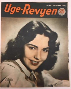 Jennifer Jones On The Front Cover Danish Weekly Vintage Magazine Uge-Revyen 1946 - Picture 1 of 2