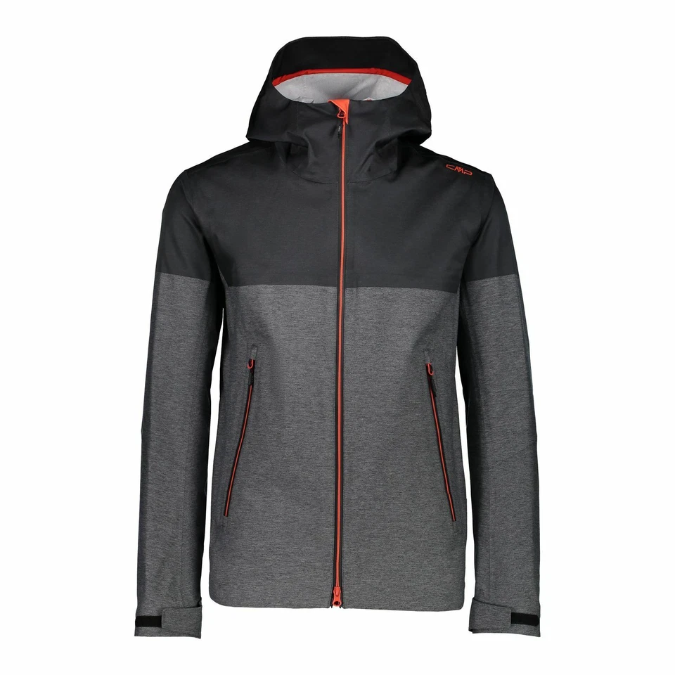 CMP Chaqueta para Correr Man Fix Capucha Gris Impermeable Transpirable Mezclado - Imagen 1 de 1