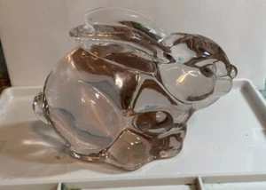 Estatuilla pisapapeles Silvestri Art Glass rosa conejo conejo - Imagen 1 de 7