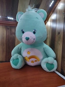 Care Bears 20” WISH BEAR Plush Shooting Star 2003 Mint Green Heart Feet Large  - Picture 1 of 15