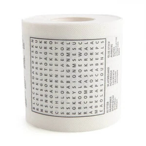 Rompecabezas de papel higiénico con búsqueda de palabras para ejercitar tu mente mientras estás en el inodoro - Imagen 1 de 3